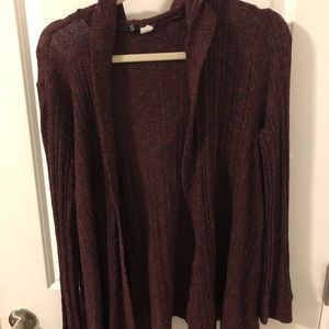 Maroon urban outfitters hooded cardigan